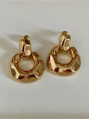 Gold Statement Hoop Drop Earrings - Women Jewelry